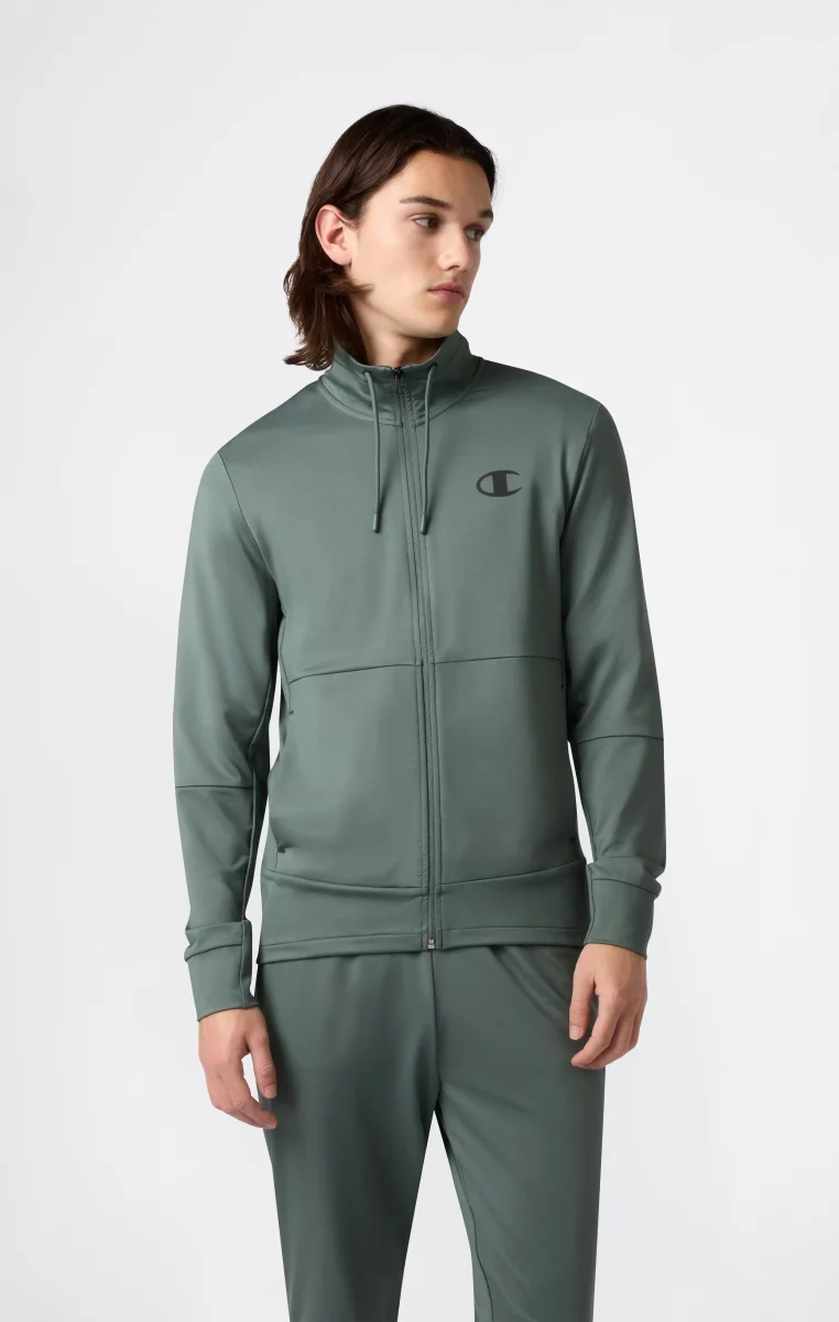 Men's Slim Fit Full-Zip Stretch Poly Hoodie - immagine 2