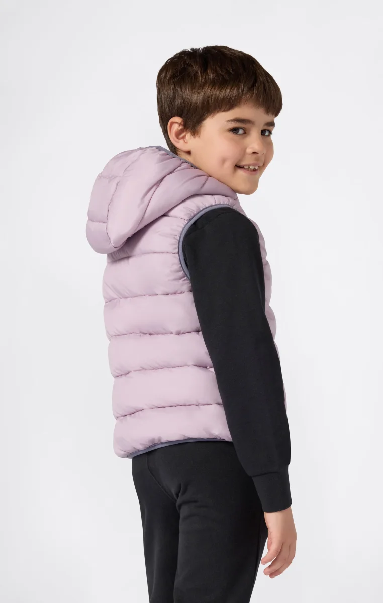 Padded Hooded Vest with Full Zip for Kids - immagine 6