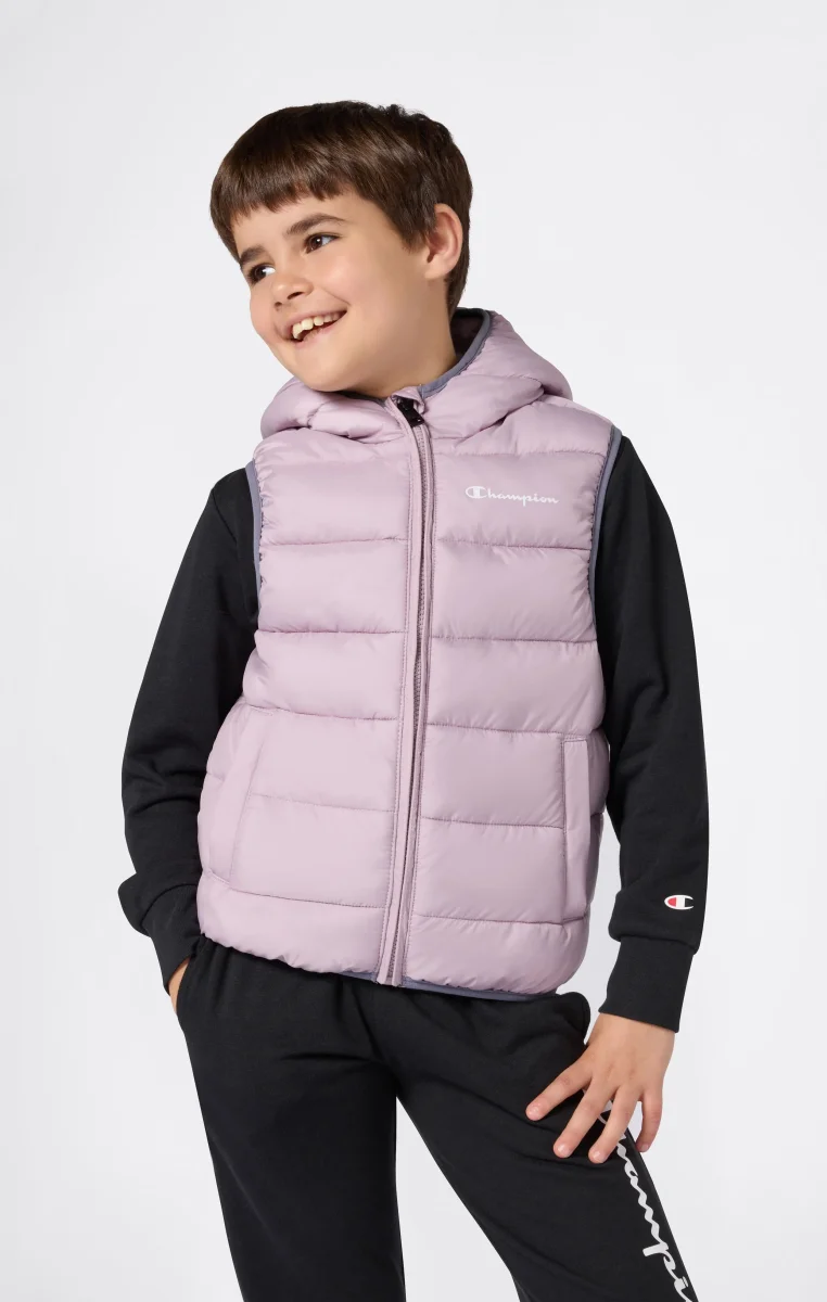 Padded Hooded Vest with Full Zip for Kids - immagine 4