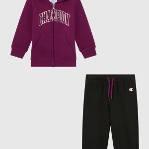 Baby Full Zip Fleece Hooded Sweatsuit with Big Logo