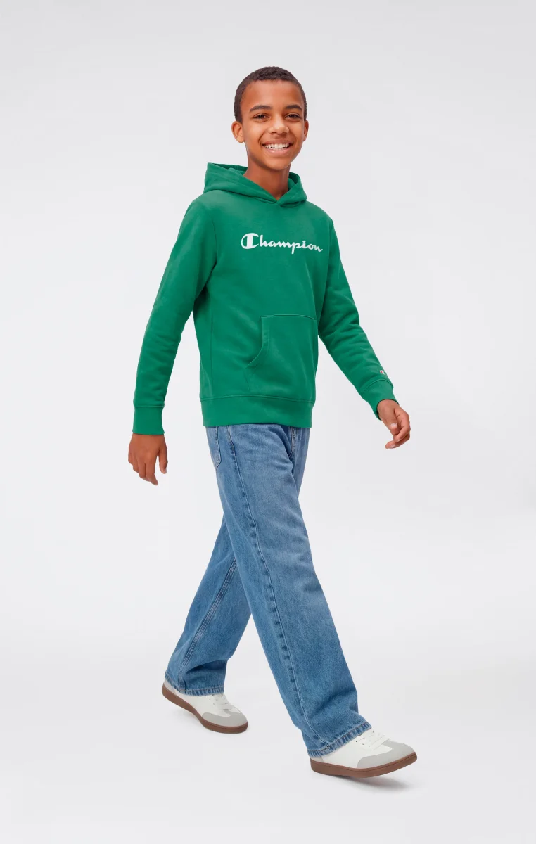 Boys’ Lightweight Hooded Sweatshirt with Maxi Printed Logo - immagine 3