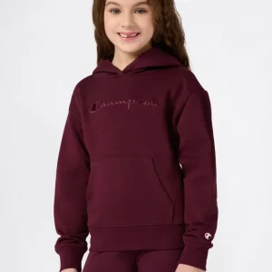 Girls’ Fleece Hoodie with Big Embroidered Logo Icons