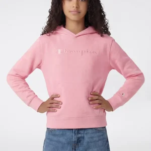 Girls’ Lightweight Hooded Sweatshirt with Tonal Embroidered Maxi Logo Icons