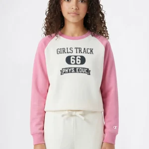 Girls’ Lightweight Crewneck Sweatshirt with Graphic Icons