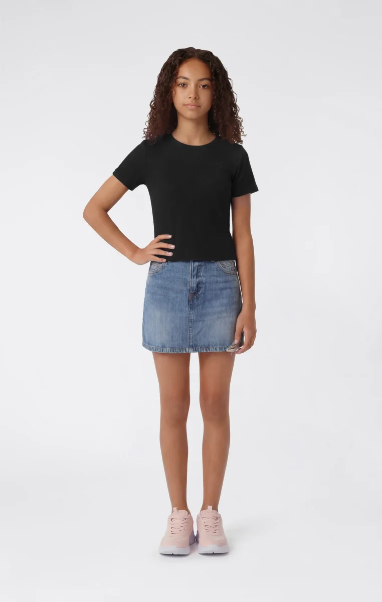 Girls’ Stretch Rib Crewneck T-Shirt Icons - immagine 3