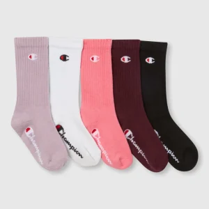 5-Pack Kids’ Mid-Crew Essentials Logo Socks