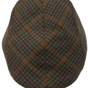 Cappello da uomo color cammello fantasia quadri modello becco d’oca in pura lana flanella Carillo Drapers made in italy