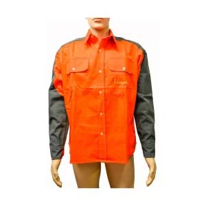 Camicia in cotone arancione con maniche in Kevlar