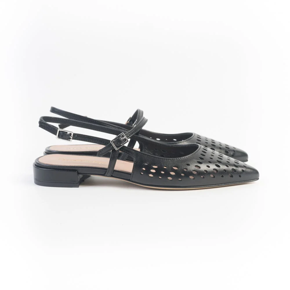 CappellettoShop - Sling Back - Pauline82 - nero traforato - immagine 4