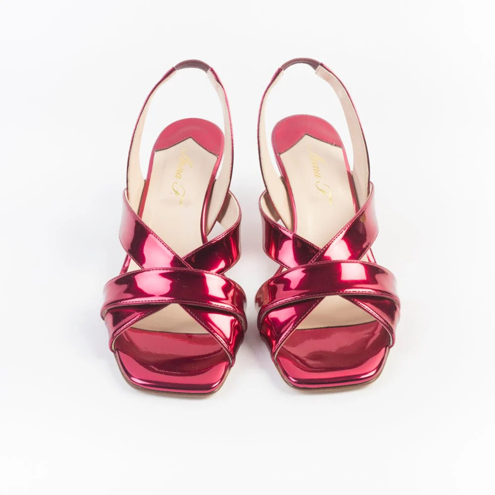 ANNA F. - Sandali con Tacco - 3800 - Rosso Specchio - immagine 3