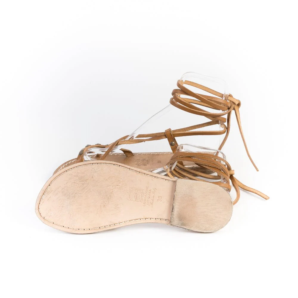 SACHET - Sandali bassi Infradito -617 - Cuoio Borchie - immagine 3