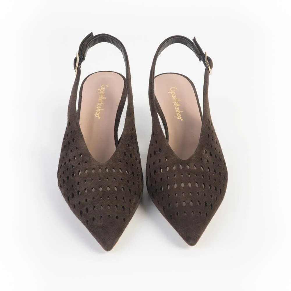 CappellettoShop - Sling Back - Fany24 - Velour Moro - immagine 3