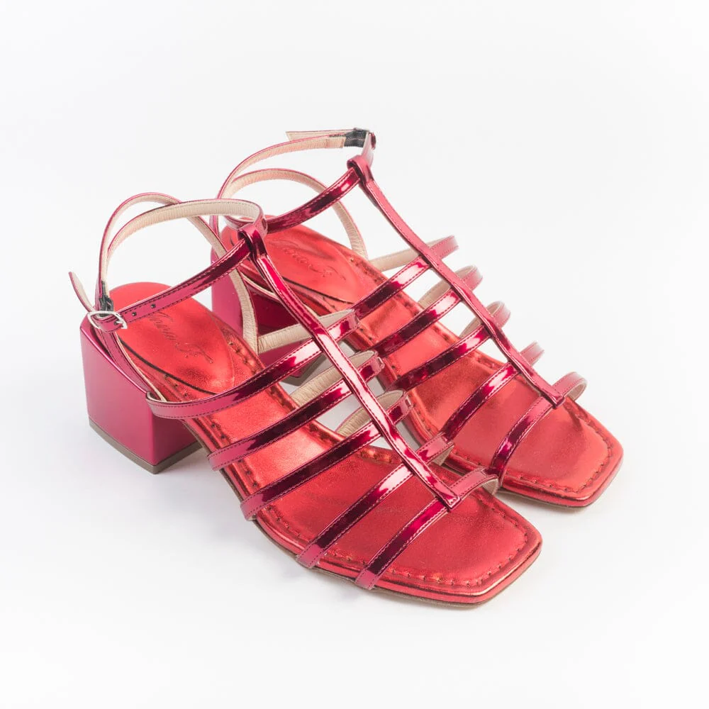 ANNA F. - Sandali con Tacco - 3814 - Rosso specchio