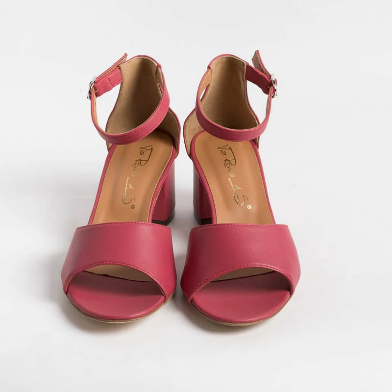 VIA ROMA 15 - Sandali con Tacco - 3065 - Nappa Fragola - immagine 3