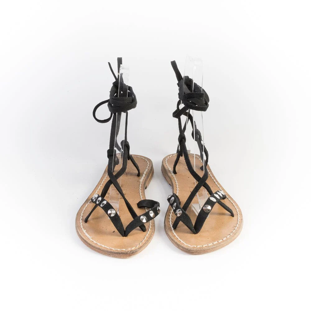 SACHET - Sandali bassi Infradito -617 - Camoscio Nero - immagine 5