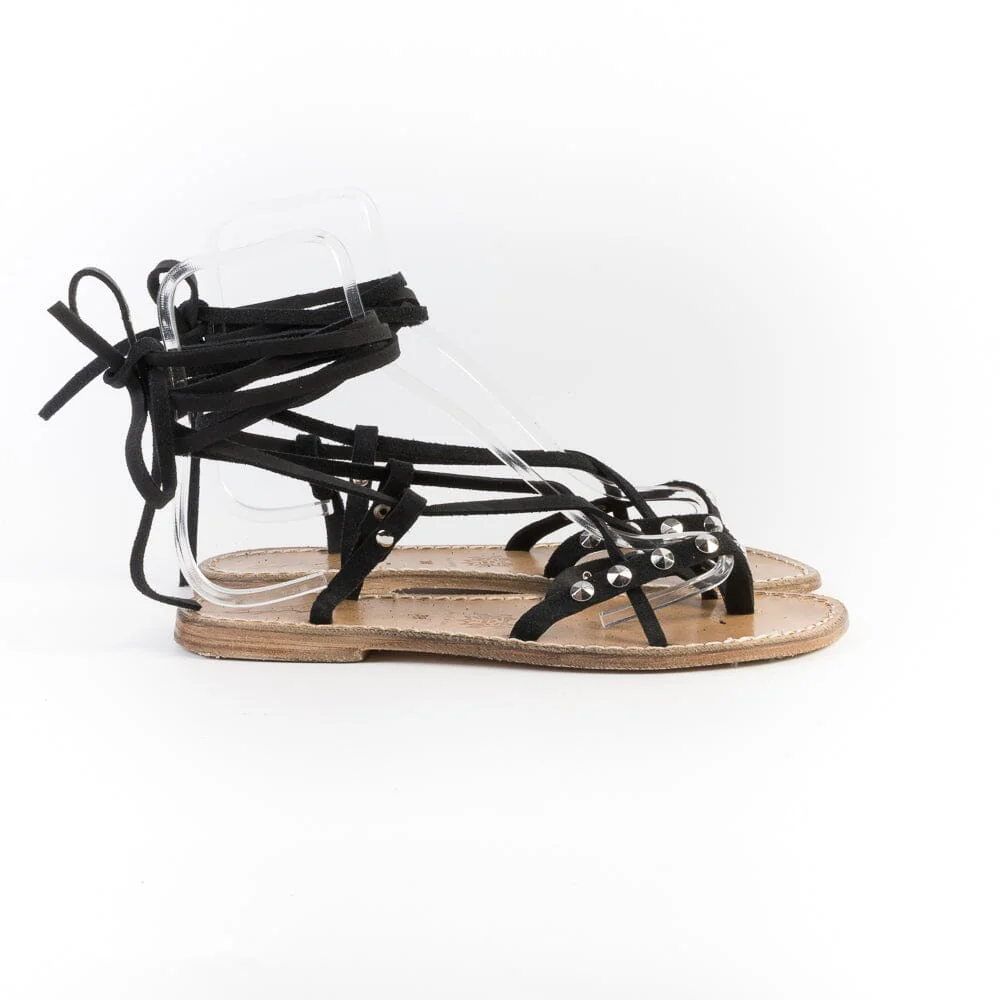 SACHET - Sandali bassi Infradito -617 - Camoscio Nero - immagine 6