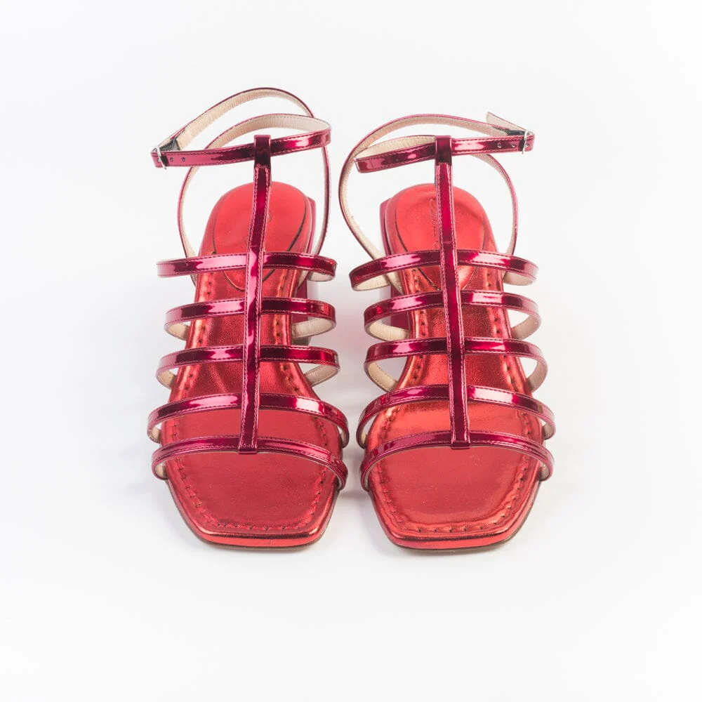 ANNA F. - Sandali con Tacco - 3814 - Rosso specchio - immagine 3