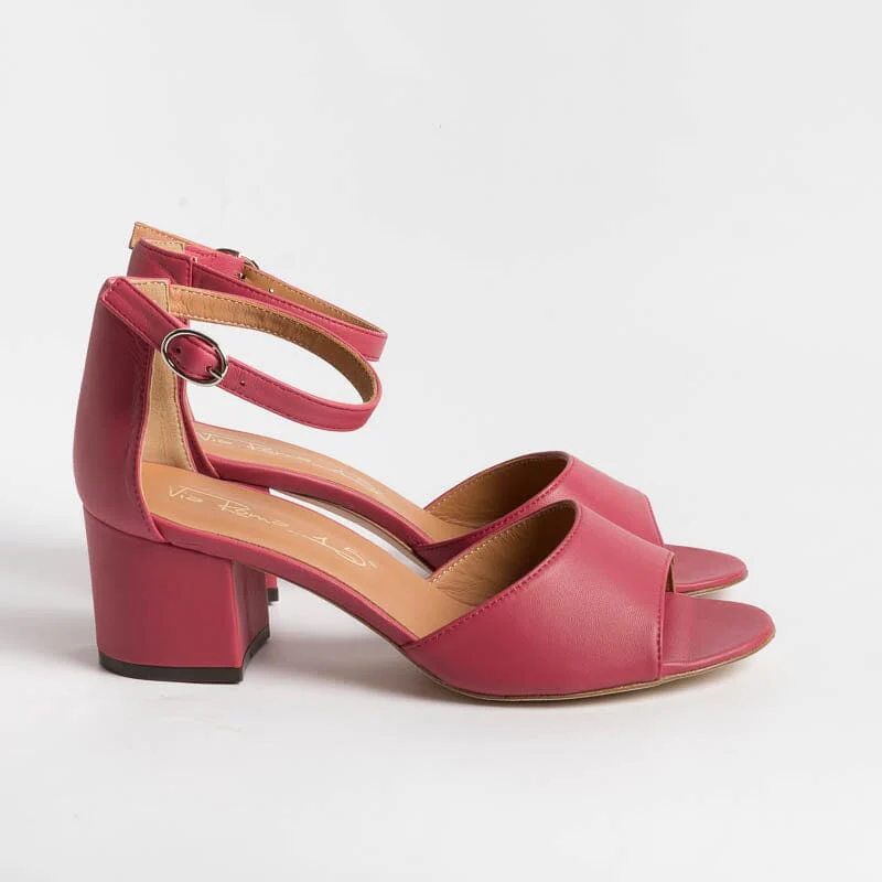 VIA ROMA 15 - Sandali con Tacco - 3065 - Nappa Fragola - immagine 4