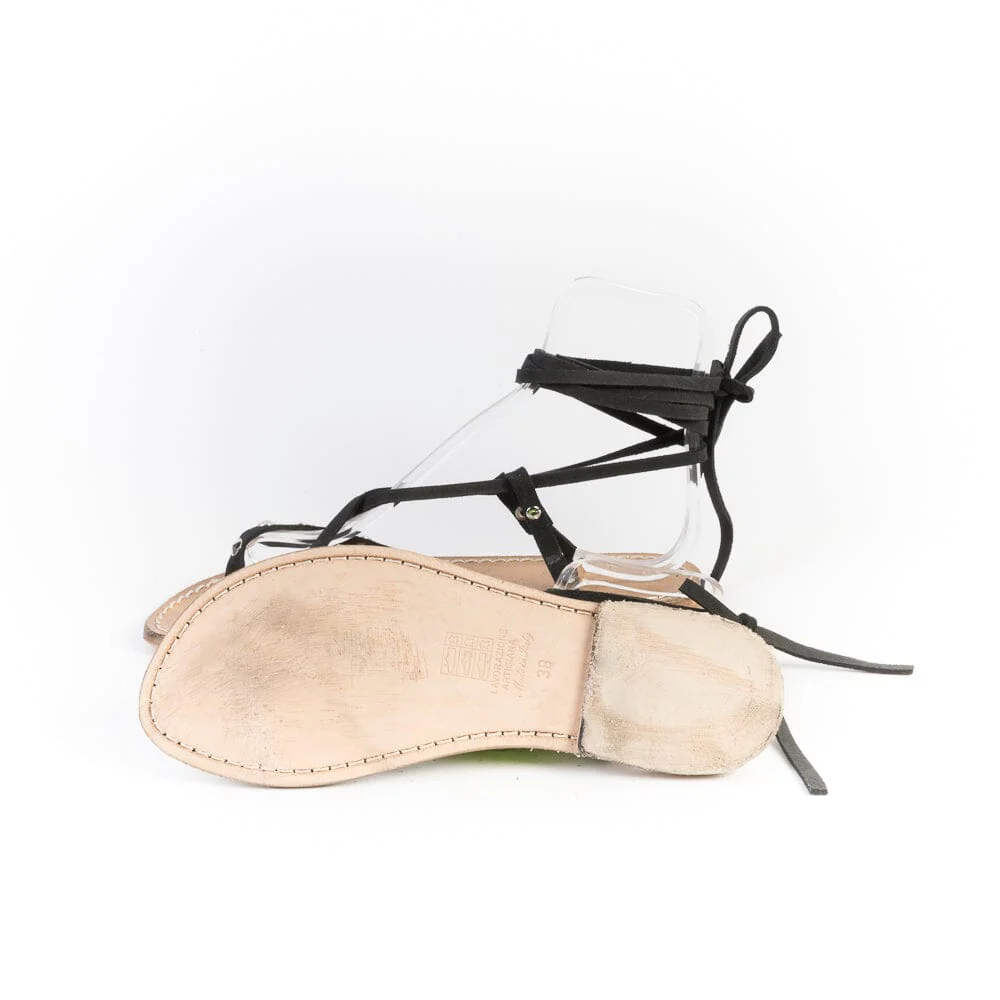 SACHET - Sandali bassi Infradito -617 - Camoscio Nero - immagine 3