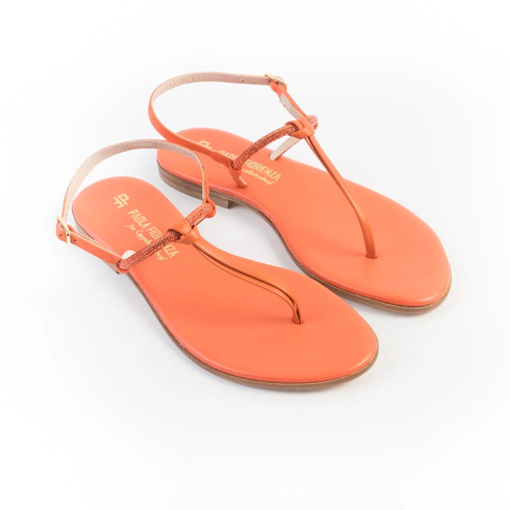 PAOLA FIORENZA - Sandali bassi infradito in microcristalli - FD05 - Arancione - immagine 2