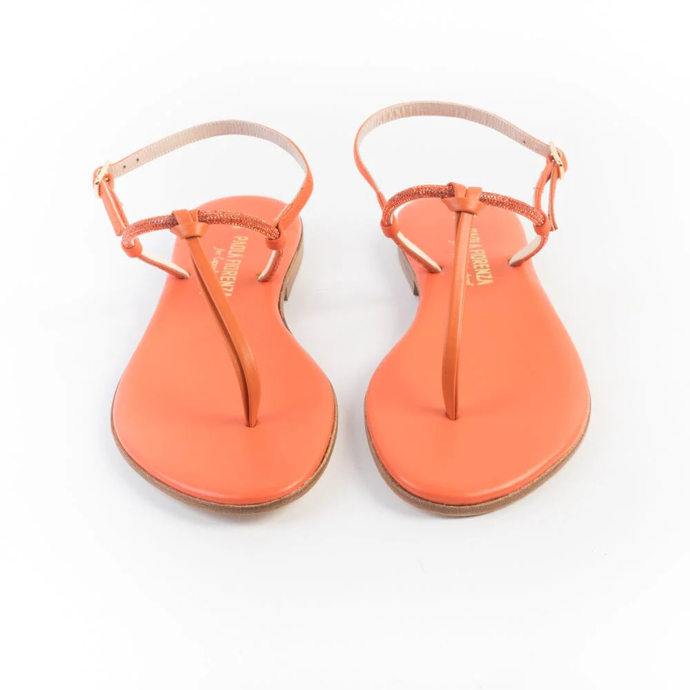 PAOLA FIORENZA - Sandali bassi infradito in microcristalli - FD05 - Arancione - immagine 3