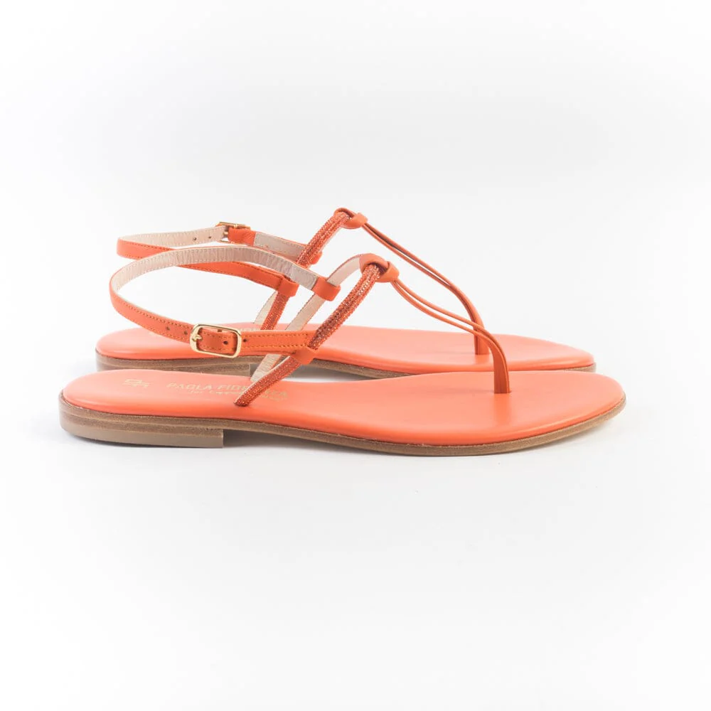 PAOLA FIORENZA - Sandali bassi infradito in microcristalli - FD05 - Arancione - immagine 4