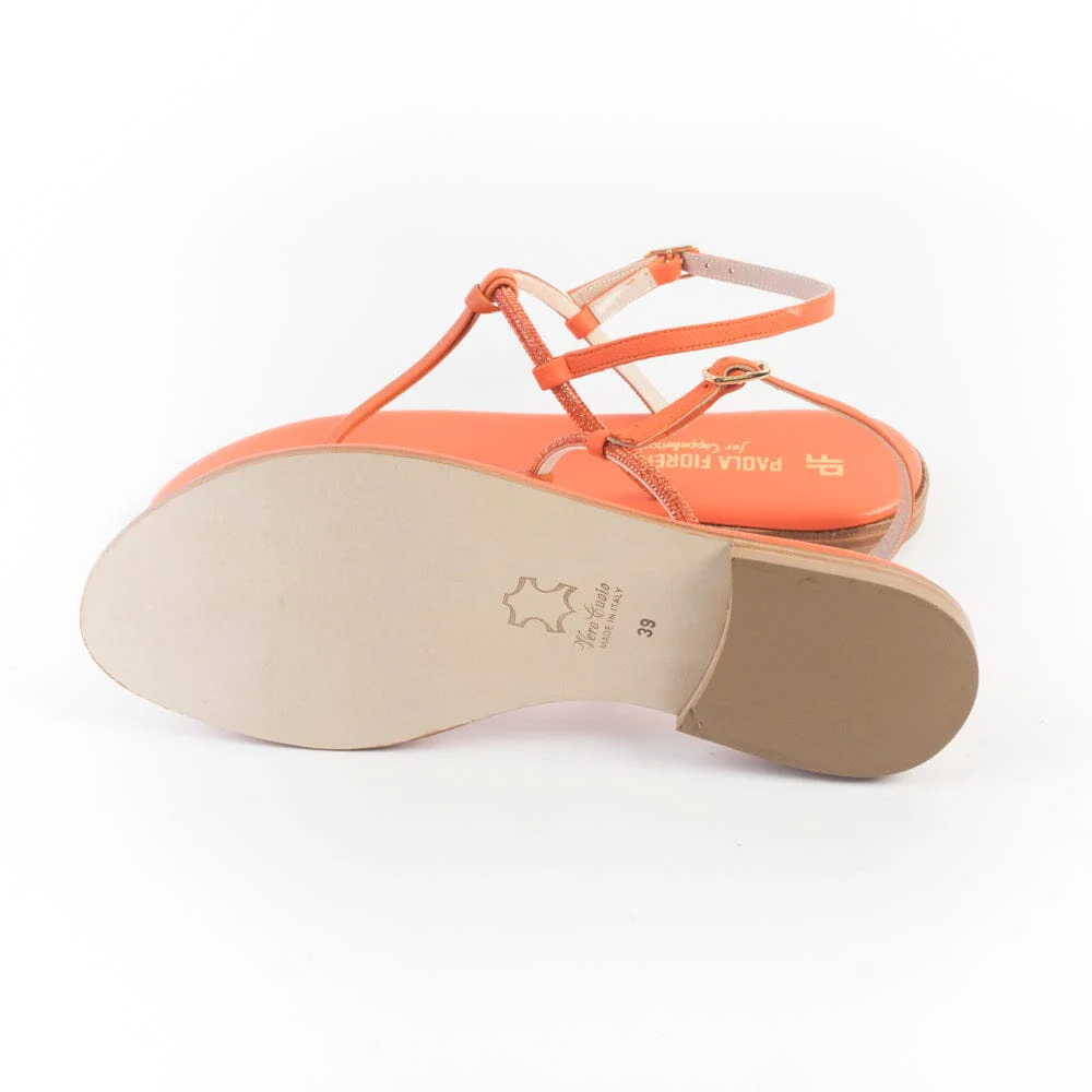 PAOLA FIORENZA - Sandali bassi infradito in microcristalli - FD05 - Arancione - immagine 6