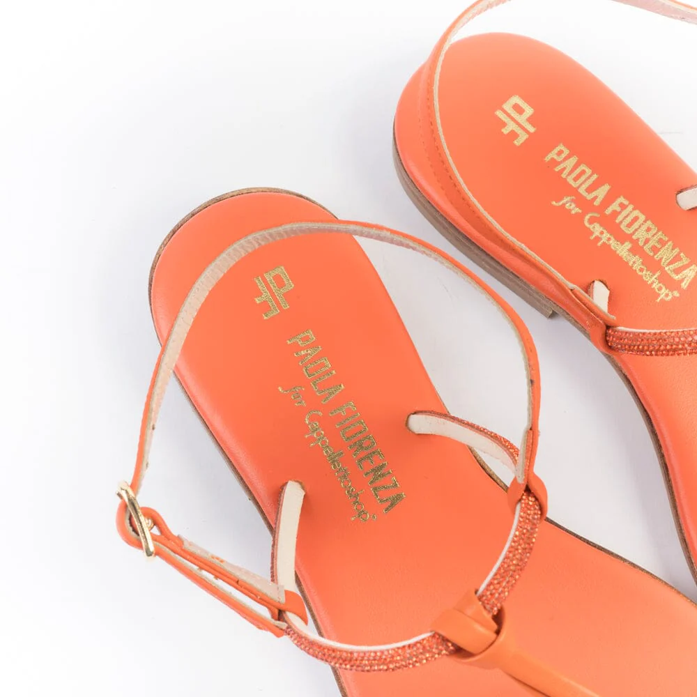 PAOLA FIORENZA - Sandali bassi infradito in microcristalli - FD05 - Arancione - immagine 7