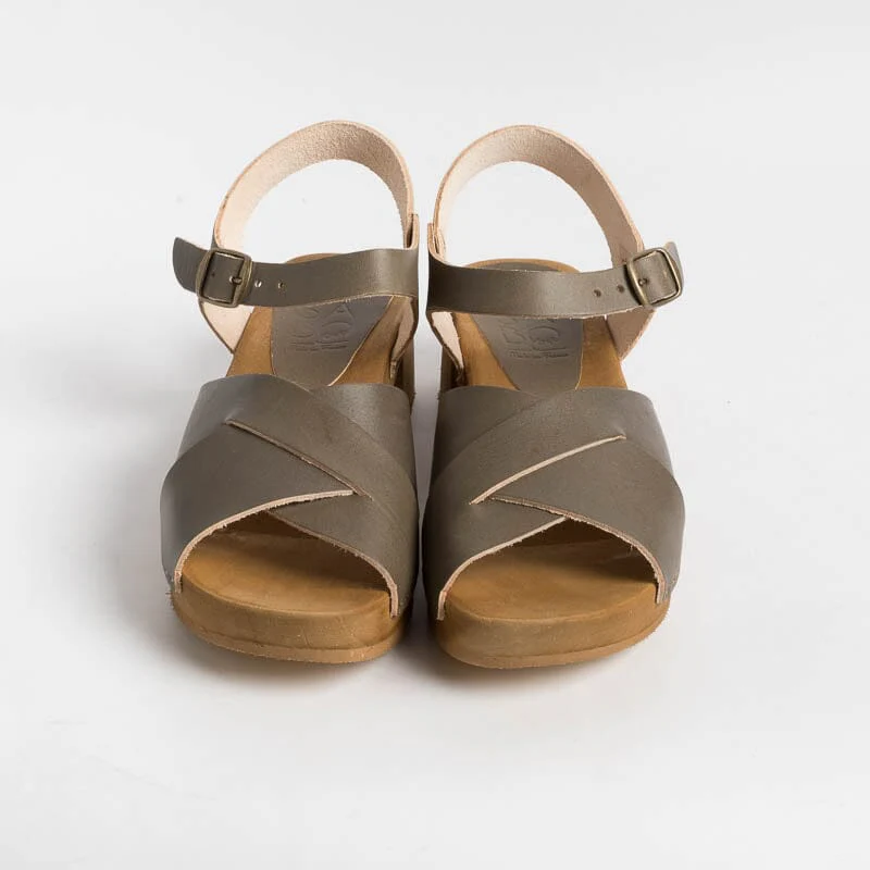 BOSABO - Sandali con Tacco- 457 - Kaki pelle - immagine 3