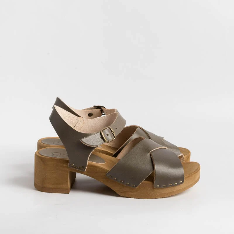 BOSABO - Sandali con Tacco- 457 - Kaki pelle - immagine 4