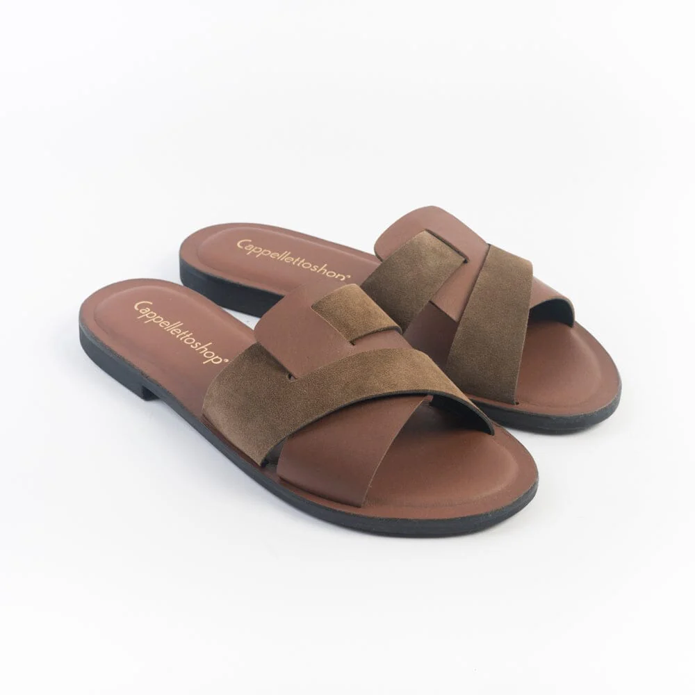 CappellettoShop - Sandali Bassi - 501 - Castagna Moka