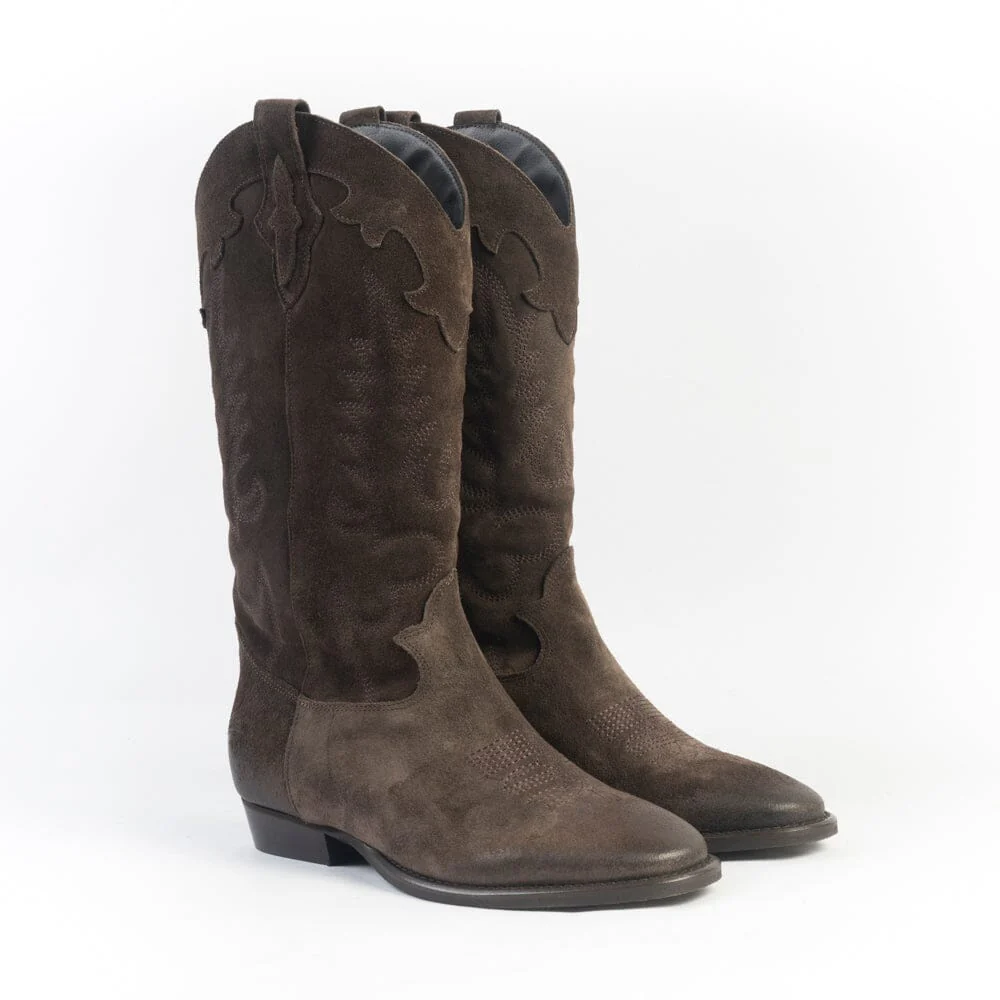 CAPPELLETTOSHOP - GM - Stivale Texano - Guatemala - Camoscio Castagna