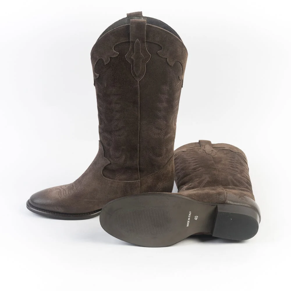 CAPPELLETTOSHOP - GM - Stivale Texano - Guatemala - Camoscio Castagna - immagine 6