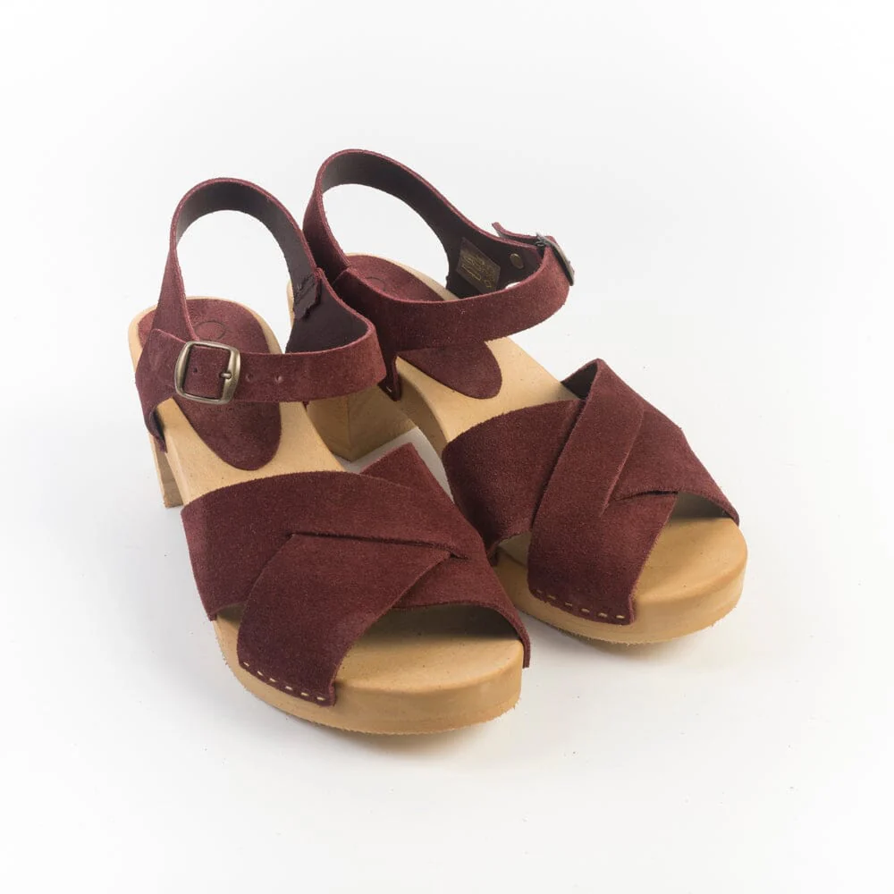 BOSABO - Sandali con Tacco- 457 - Camoscio Bordeaux