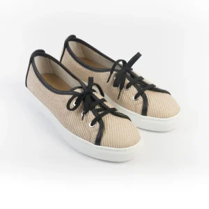 HENDERSON - Sneakers - CANDY - Raffia Beige Nero