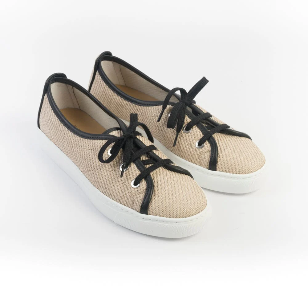 HENDERSON - Sneakers - CANDY - Raffia Beige Nero