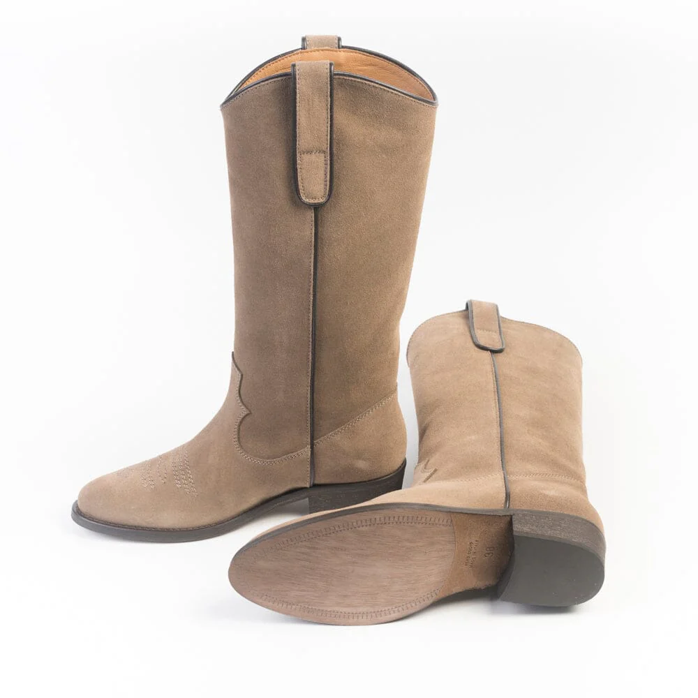 VIA ROMA 15 - Stivali - Texano - 3710 - Velour Champagne - immagine 6