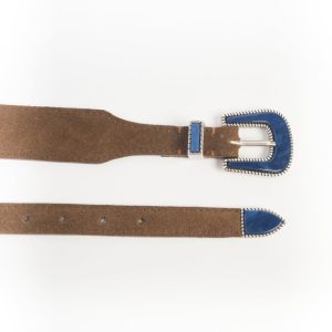 Cappellettoshop -  Cintura - Tex Mex - Camoscio Snuff - Pietra Blu