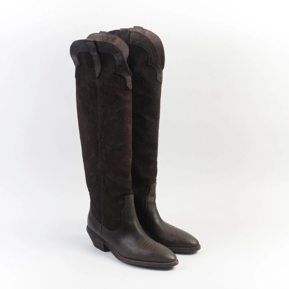 FAUZIAN JEUNESSE - Stivali Texano 3876 - Ignis rovescio - Ebano - immagine 2