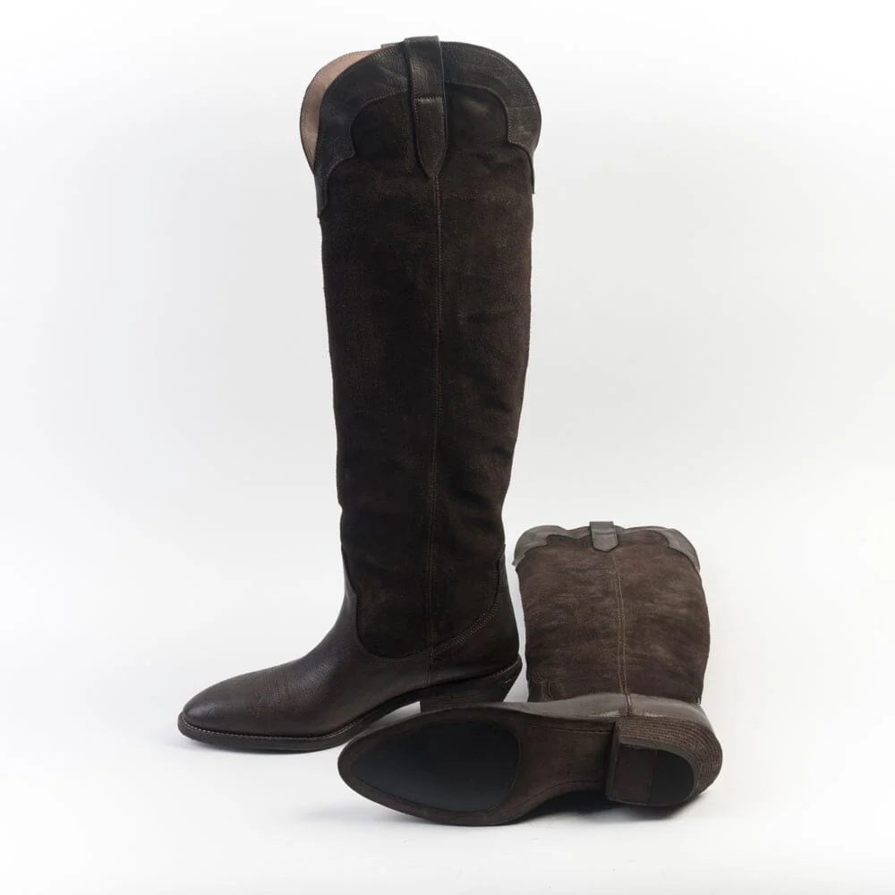 FAUZIAN JEUNESSE - Stivali Texano 3876 - Ignis rovescio - Ebano - immagine 6