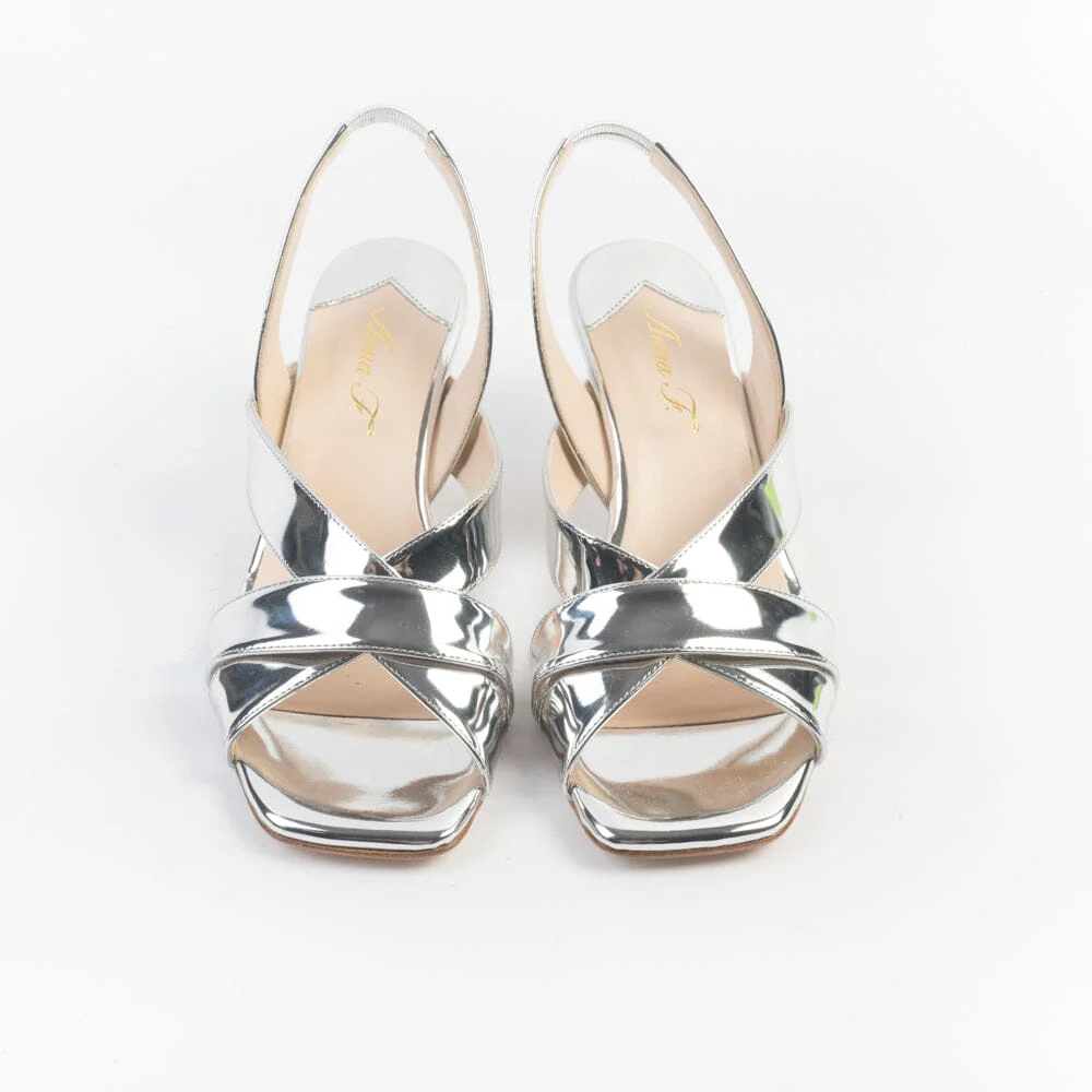 ANNA F. - Sandali con Tacco - 3800 - Argento Specchio - immagine 3