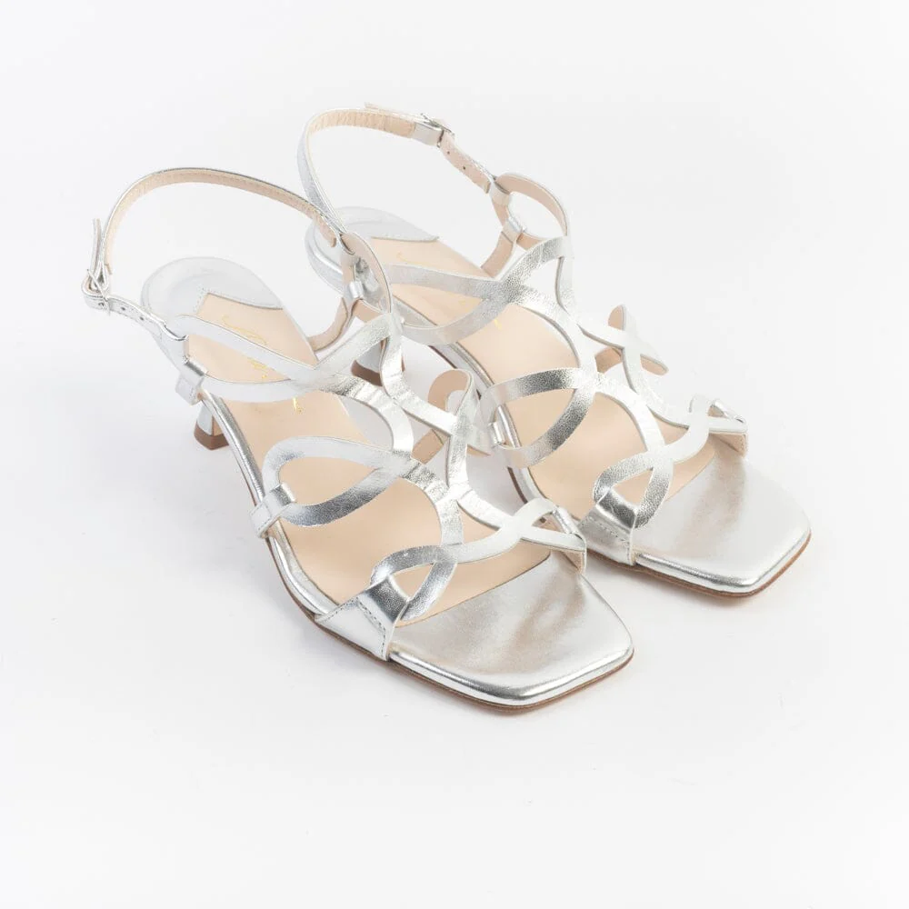 ANNA F. - Sandali con Tacco - 3797 - Laminato Argento - immagine 2