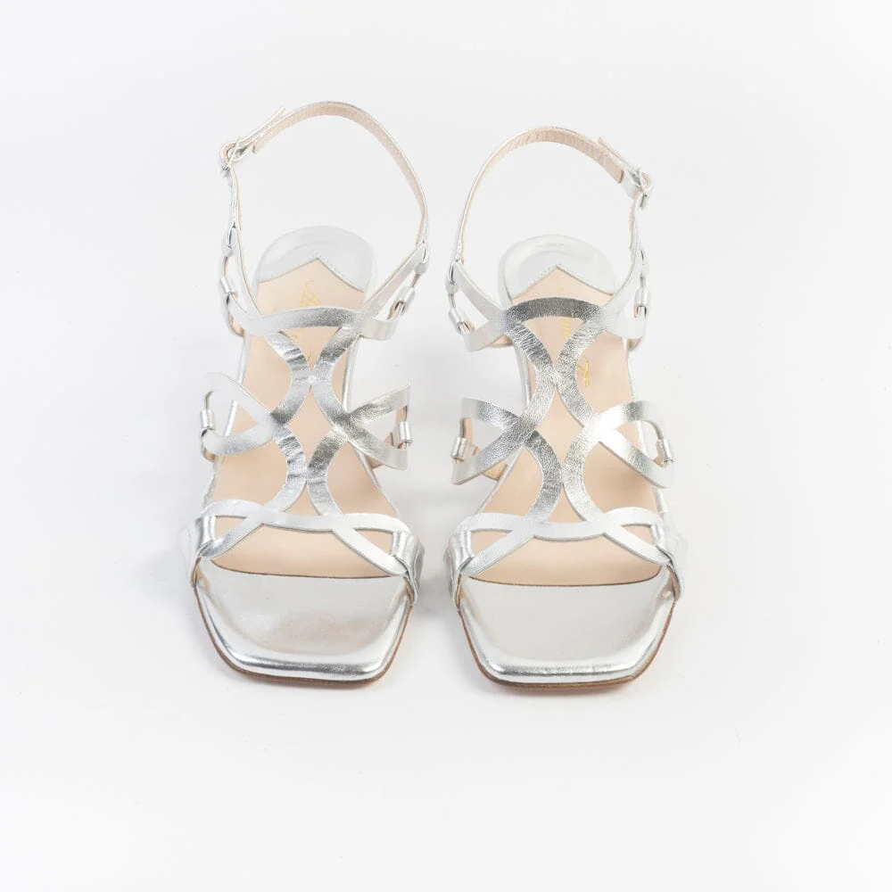 ANNA F. - Sandali con Tacco - 3797 - Laminato Argento - immagine 3