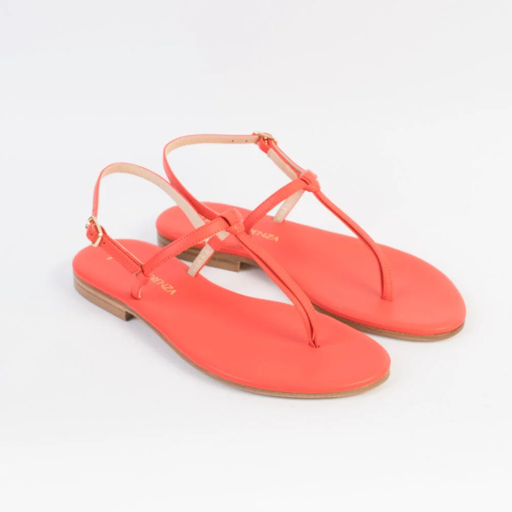 PAOLA FIORENZA - Sandali Bassi Infradito - Nodino - Corallo - immagine 2