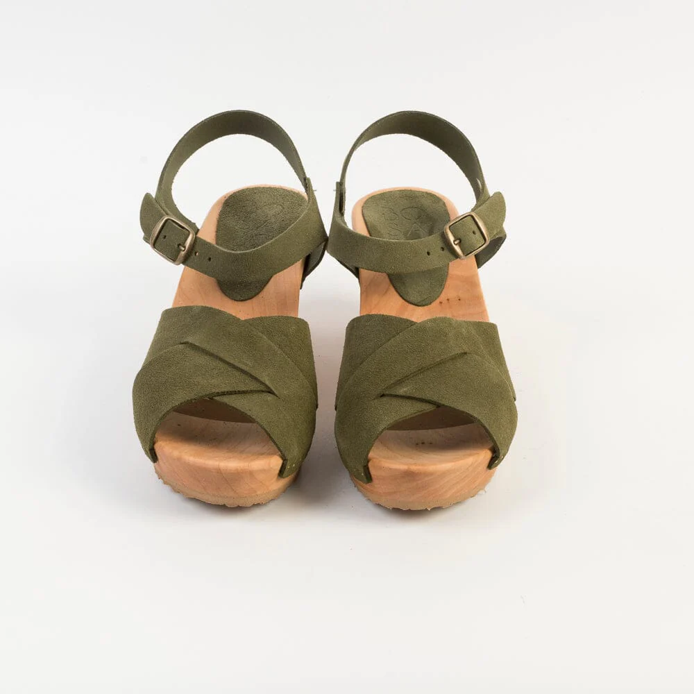 BOSABO - Sandali con Tacco- 457 - Kaki camoscio - immagine 4