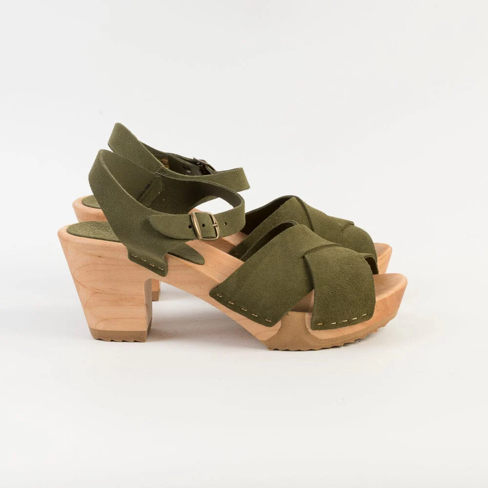 BOSABO - Sandali con Tacco- 457 - Kaki camoscio - immagine 5