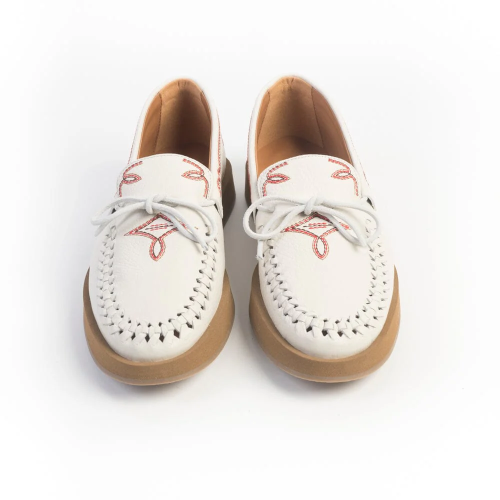 SOCQUE Paris - Mocassini - Totem - Cuir Crema - immagine 4