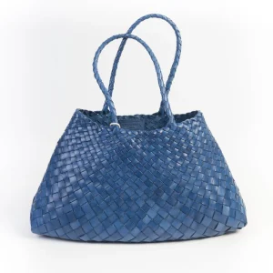 DRAGON DIFFUSION - Borsa intrecciata - 8892 - Santa Croce Big - Navy