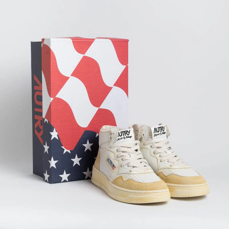 AUTRY AVMW YL01 - Sneakers MID WOM LEAT/LEAT - Super Vintage - Bianco - immagine 8