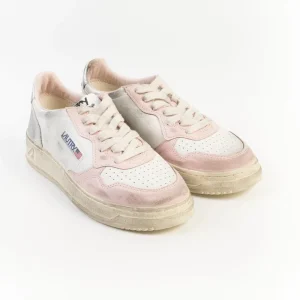 AUTRY -  AVLW SV35- Sneakers LOW WOM LEAT - Vintage Edition - Rosa Argento